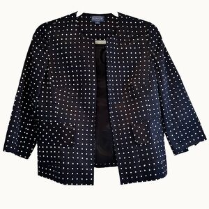 ✨ Pendleton Silk Blend Navy Micro-Dot Jacket | Parisian Petite